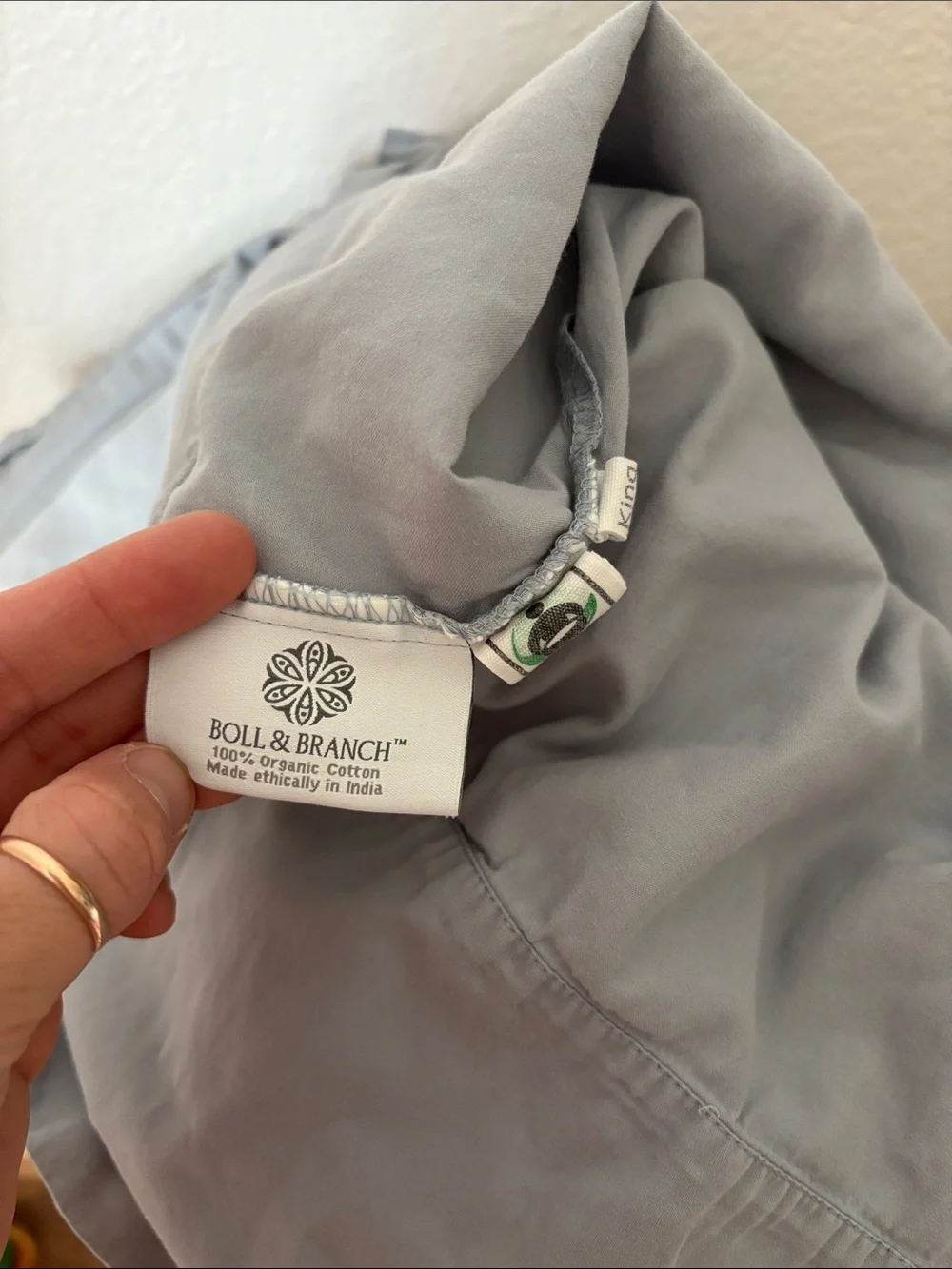 King Boll & Branch Organic Cotton Signature Hemmed Top Sheet & 2 Pillowcases